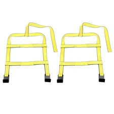 2x Tow Dolly Car Tire Basket Straps Wheel w/ Flat Hook For 07-20 Jeep Yellow