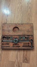 Ace Vintage Antique Wood Box Tap and Die Set 9pc Made In USA