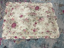 Pair Of Vintage Quilted Pillow Shams Pink Roses Cotton Fabric D