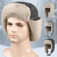 Winter Military Aviator Hat Warm Russian Ushanka Hats with Fur Ear Flaps Ski Cap