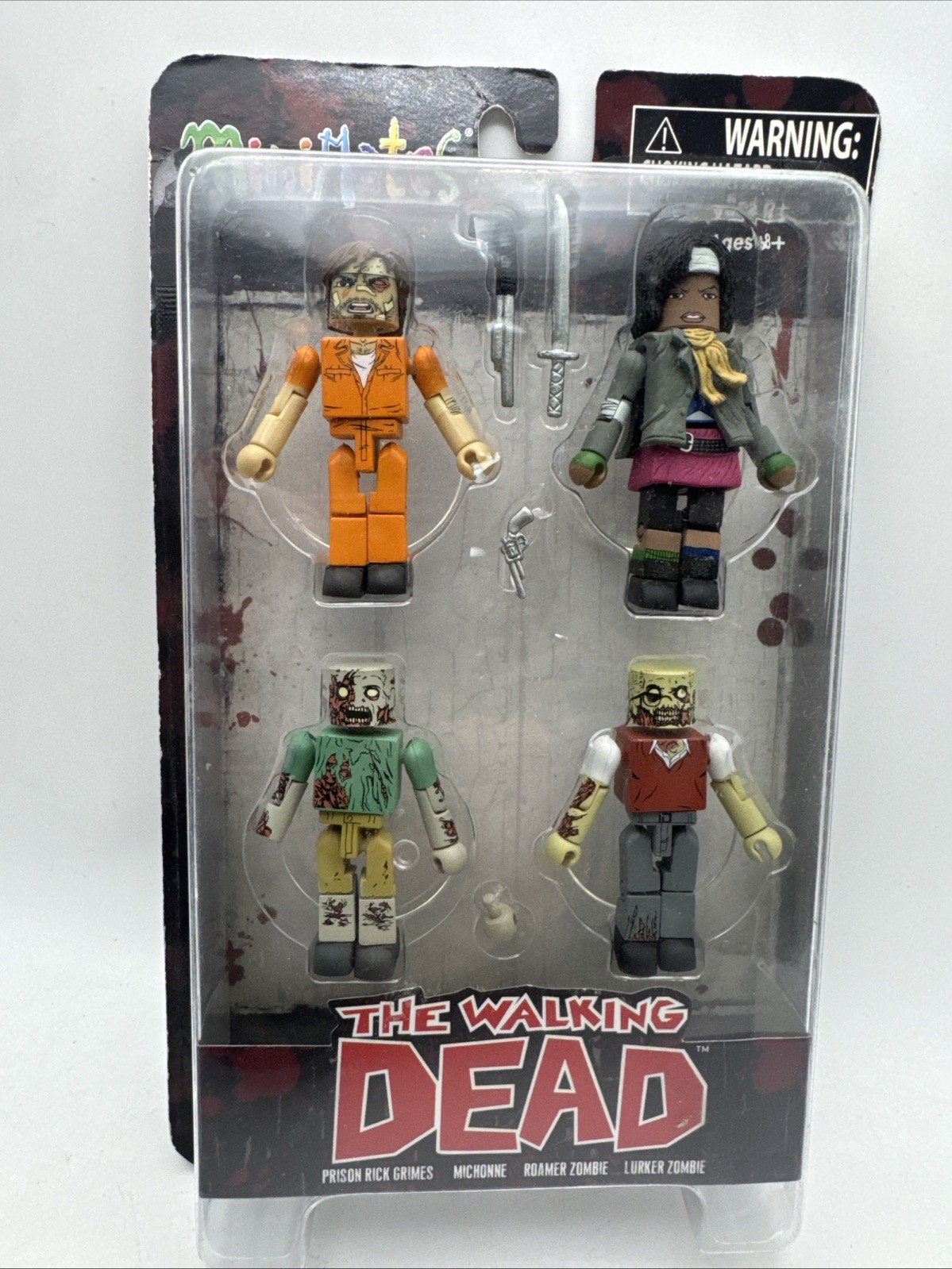 New The Walking Dead Minimates Prison Outbreak Set 4 Rick Grimes Zombie Michonne