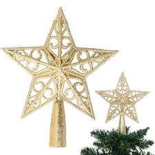14.5cm Christmas Star Tree Topper Glitter Crown Xmas Tree Ornament Festive Decor
