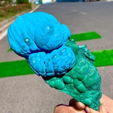 1.36LB Natural Chrysocolla/Malachite transparent cluster rough mineral sample