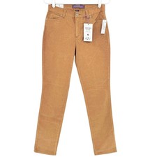 Gloria Vanderbilt Womens Amanda Slim Stretch Cider Spice Corduroy Pants Sz 4 NWT