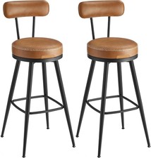 VASAGLE Collection - 360?Swivel Bar Stools Set of 2, Counter Chairs with Backs,