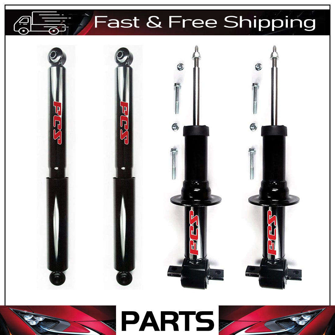 Front & Rear Shocks Struts for 2007 - 2013 Chevy Silverado GMC Sierra 1500 FCS