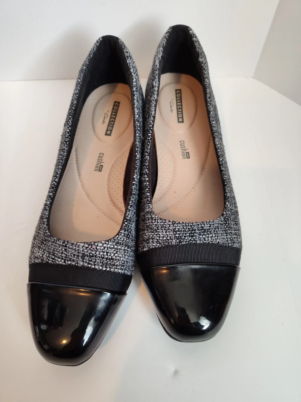 Mocassino donna Clarks Juliet Monte in tweed nero grigio 8 M