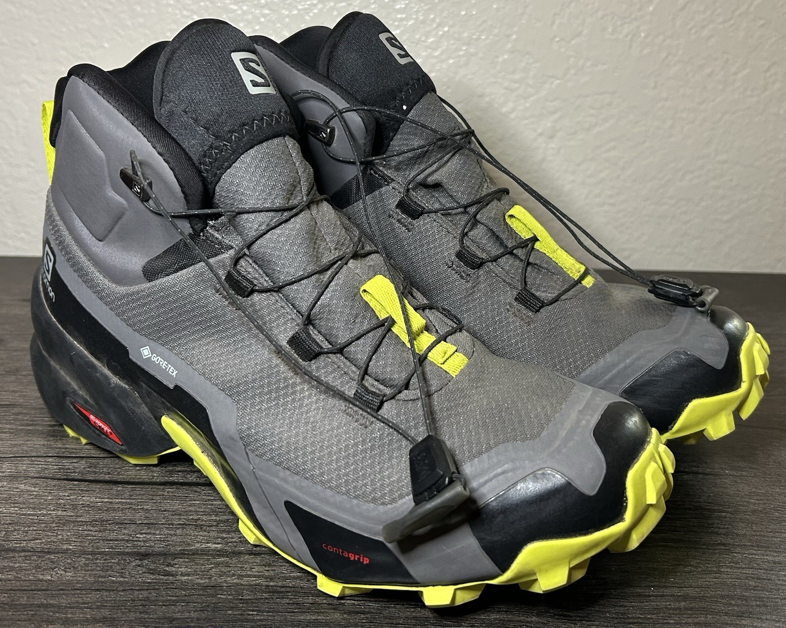Stivali stringati Salomon Cross Hike Mid GTX da trekking uomo 7 5 grigio nero Gore Tex