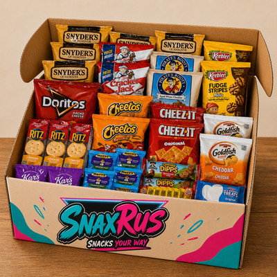 40 Snack Variety Pack Care Package Box Sweet Salty Snacks Gift Bulk