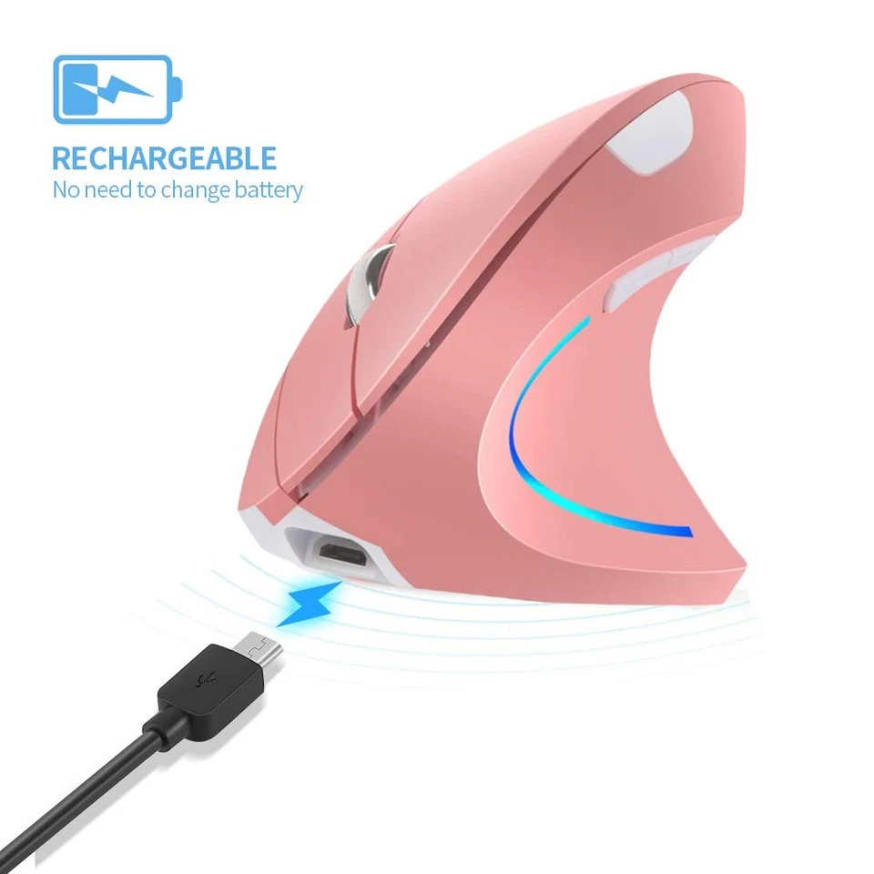 Vertical Mouse, Right Handed 2.4GHz Wireless Ergonomic Rechargeable Vertical ... - Image 4 of 4
