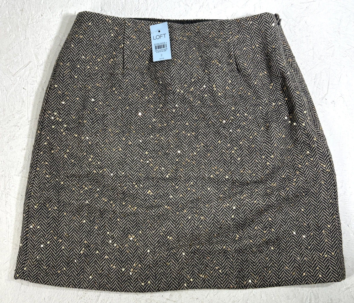 Jupe LOFT Petite Taille 6P - Noire Effet Irisé - Neuve Avec étiquettes