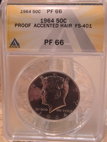 1964 kennedy half dollar Accented Hair 50c PF66 Amazing!  History!