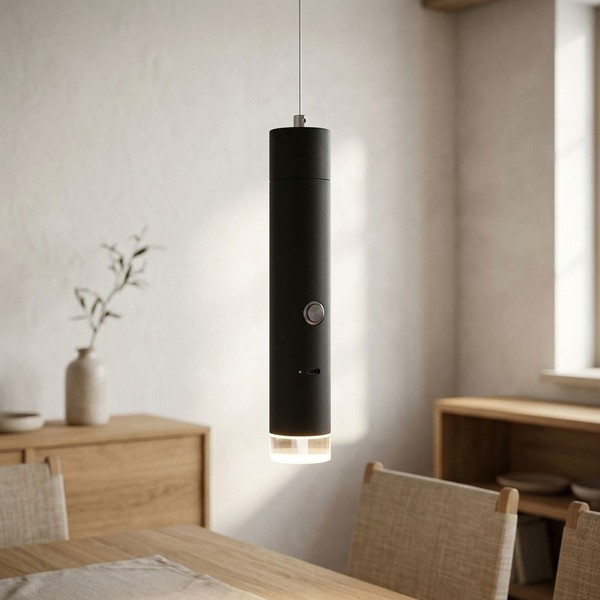 HäNgeleuchte Pendelleuchte Deckenleuchte Schwarz Akku Led Taschenlampe H 120 Cm-image