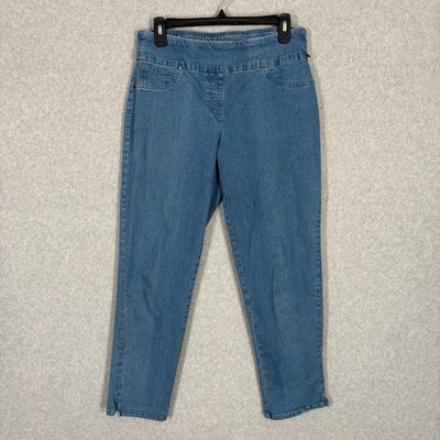 Ruby Rd Jeans Womens 6 Jegging Pull On Straight Crop Ankle Slit Classic Casual