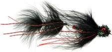 Fly Fishing Flies (Bass, Pike, Muskie, Trout) Circus Peanut Variant Black x 6