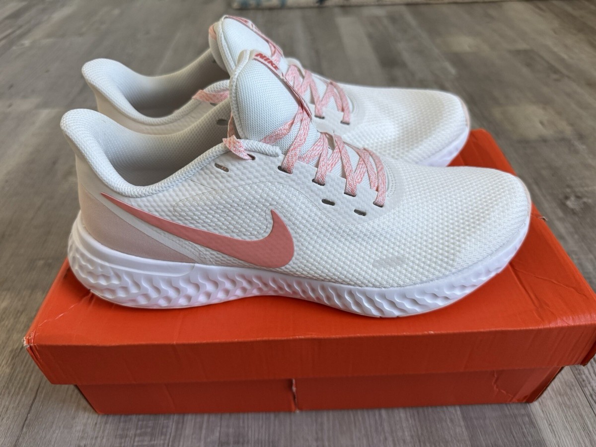 Nike Women's Revolution Running Shoes Summit White Crimson Bliss Size 11W
