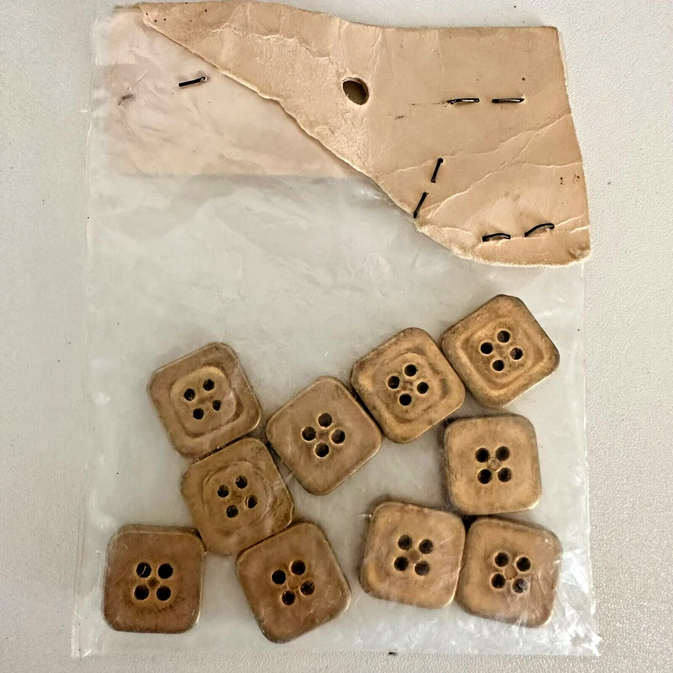 Vintage Goldtone Metallic 2 Hole Buttons 1970s 9/16 inch - Image 2 of 3