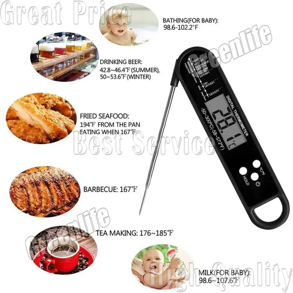 Sofort Lesen Fleischthermometer Digital LCD Kochen BBQ Essen Temperatur Messung - Bild 4 von 4