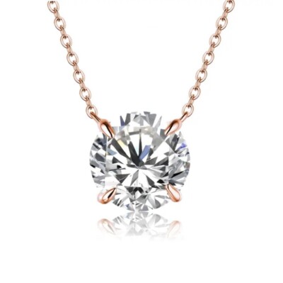 1 kt Laborgefertigtes Collier in Rose VVS1/D/3EX Verlobungsdiamant Test bestanden
