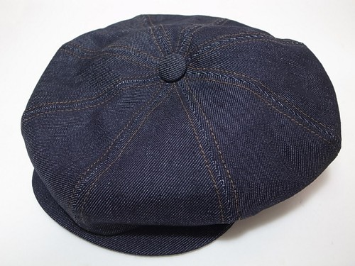 Denim Stitch Newsboy Cap Cotton 