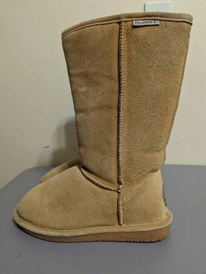 Высокие сапоги Bearpaw Emma замшевые натуральная овчина шерсть с подкладкой коричневые женские размер 7 - Изображение 4 из 4