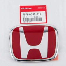 Oem75700-s5t-e11 06-11 For Honda Civic 2dr Coupe Jdm Red H Front Emblem Ex Si