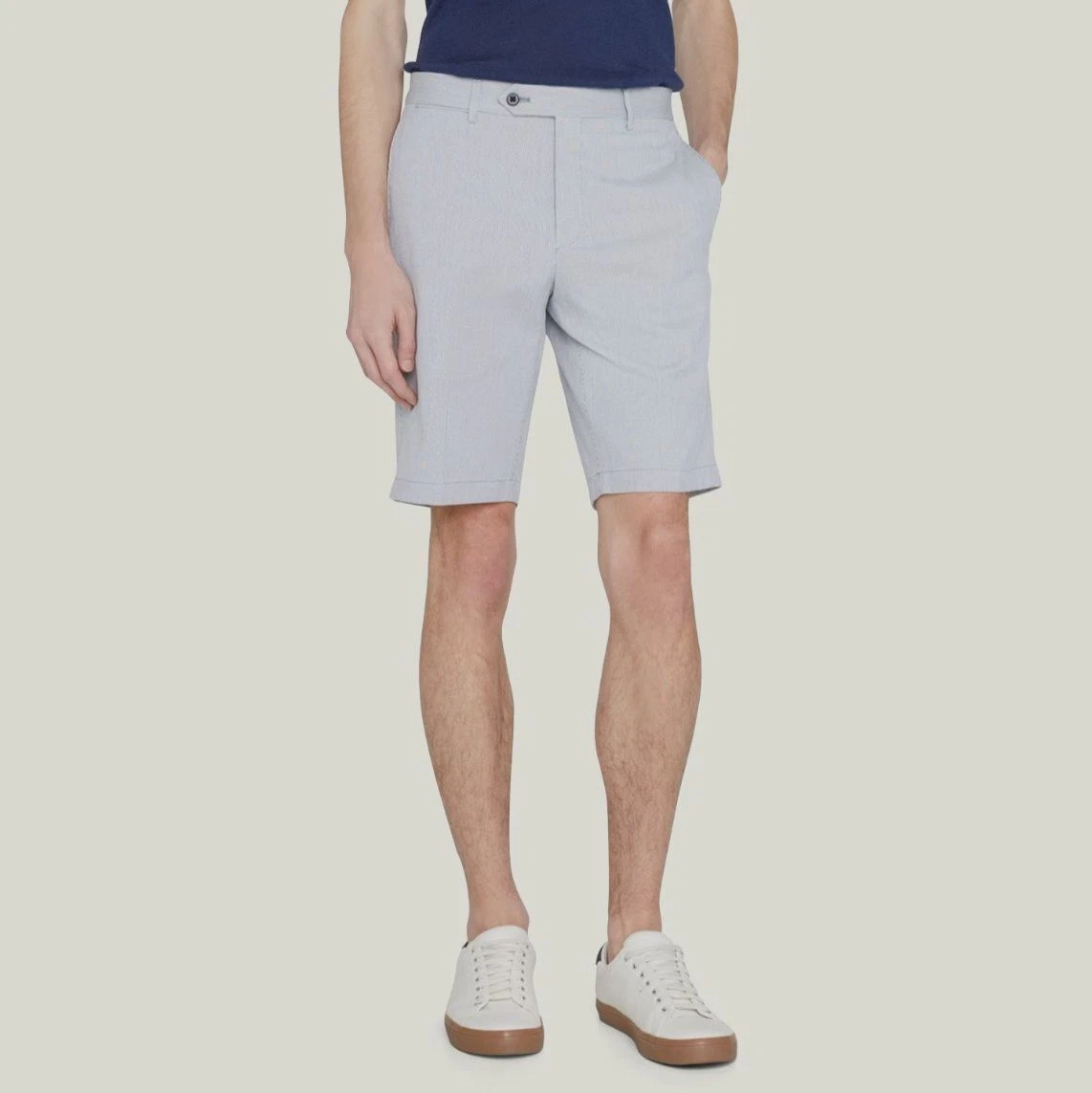 $278 Zanella Men's Gray Micro Stripe Linen Shorts Size 30