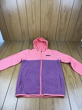Columbia Sportswear Fleece Jacket Youth Girls L Pink Full Zip Pockets Polyester
