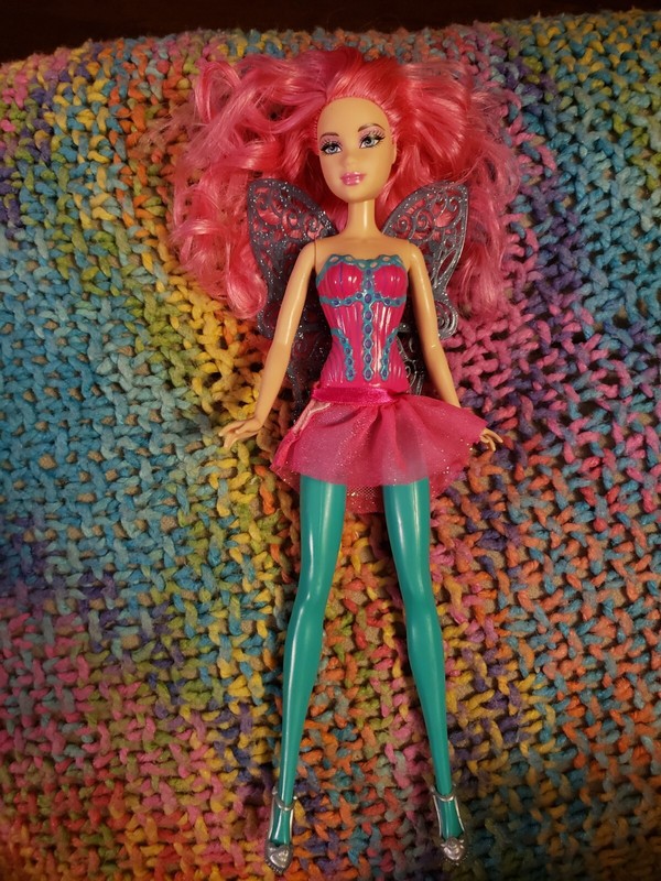 Mattel Barbie Fairytopia Enchanted Wing Fairy Doll Pink Hair Great Condition 