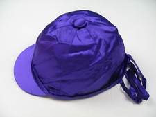 Helmet Cover Cap Cover Satin Purple / Purple L with Straps Made in England