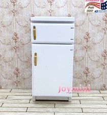 1/12 Miniature Wood Refrigerator Dollhouse Kitchen Furniture Freezer Cabinet