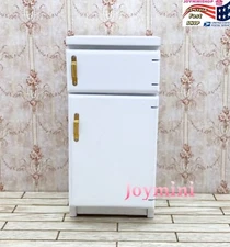 1/12 Miniature  Wood Refrigerator Dollhouse Kitchen Furniture Freezer Cabinet