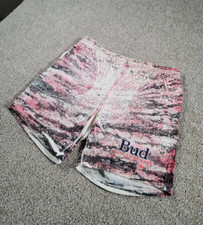 Vintage 90s Budweiser Shorts Medium Beer Party Drawstring Beach USA Made Pockets