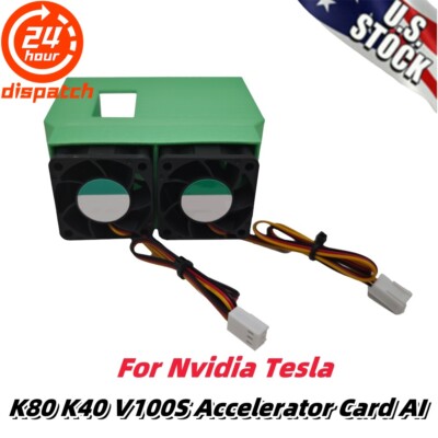 GPU Fans Shroud For Nvidia Tesla K80 K40 V100S Accelerator Card AI US