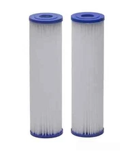 EcoPure EPW2P Pleated Whole Home Replacement Water Filter Universal Fits (2 pk)