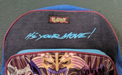 VTG Yu-Gi-Oh Backpack RARE Card Deck Pockets Blue It's Your Move