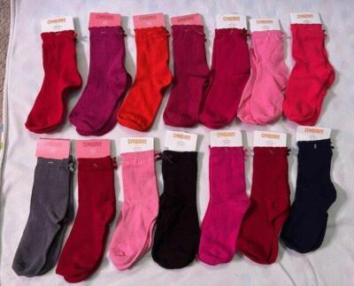 NWT Gymboree Girl's Bow Socks Pink Gray Red Blue Sz 5 7 Yrs Shoe 11-13 ...