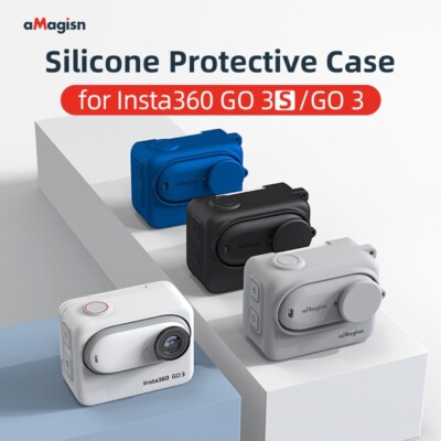 aMagisn For Insta360 GO3S GO3 Silicone Case Protector Sports Camera Accessories