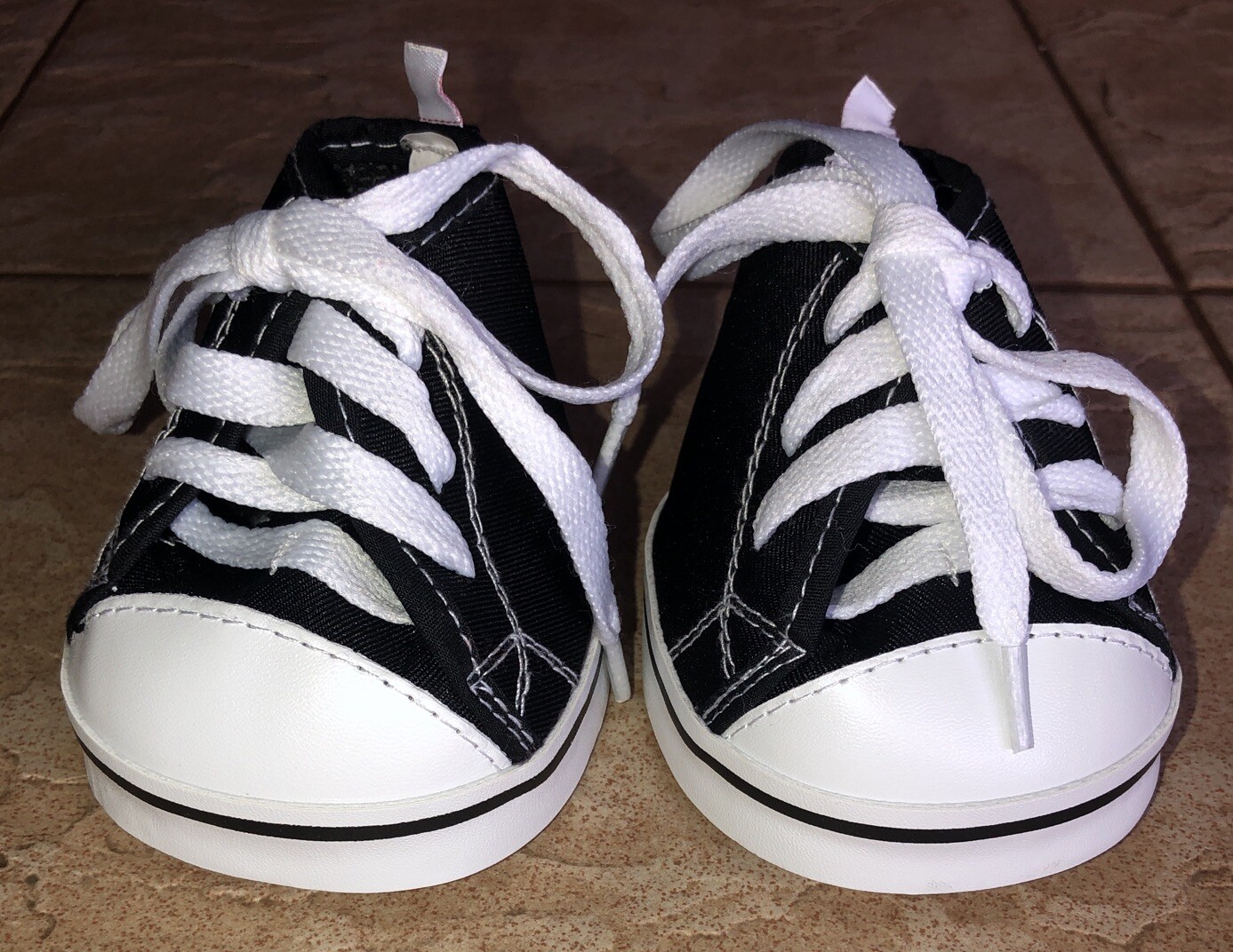Build A Bear Black Converse Style High Top Chuck Taylor Tennis Shoes BAB Logo