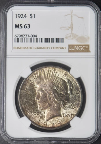 1924 Peace Silver Dollar - NGC MS63 TONED Brown Label - ✪COINGIANTS✪