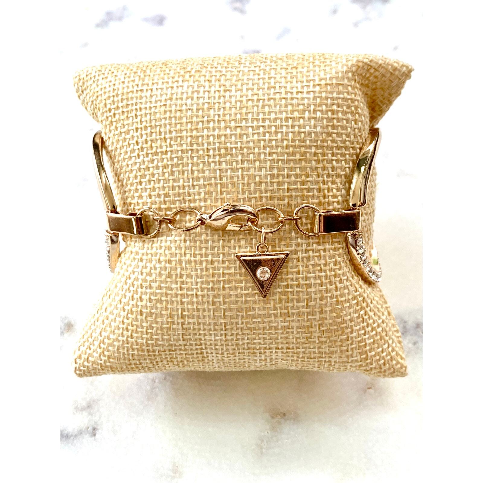 Guess Gold Plated Crystal Basic Circle Link Brace… - image 5