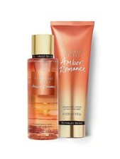 Victoria  s Secret AMBER ROMANCE Body Mist  Body Lotion 2pc Set Full Size New 