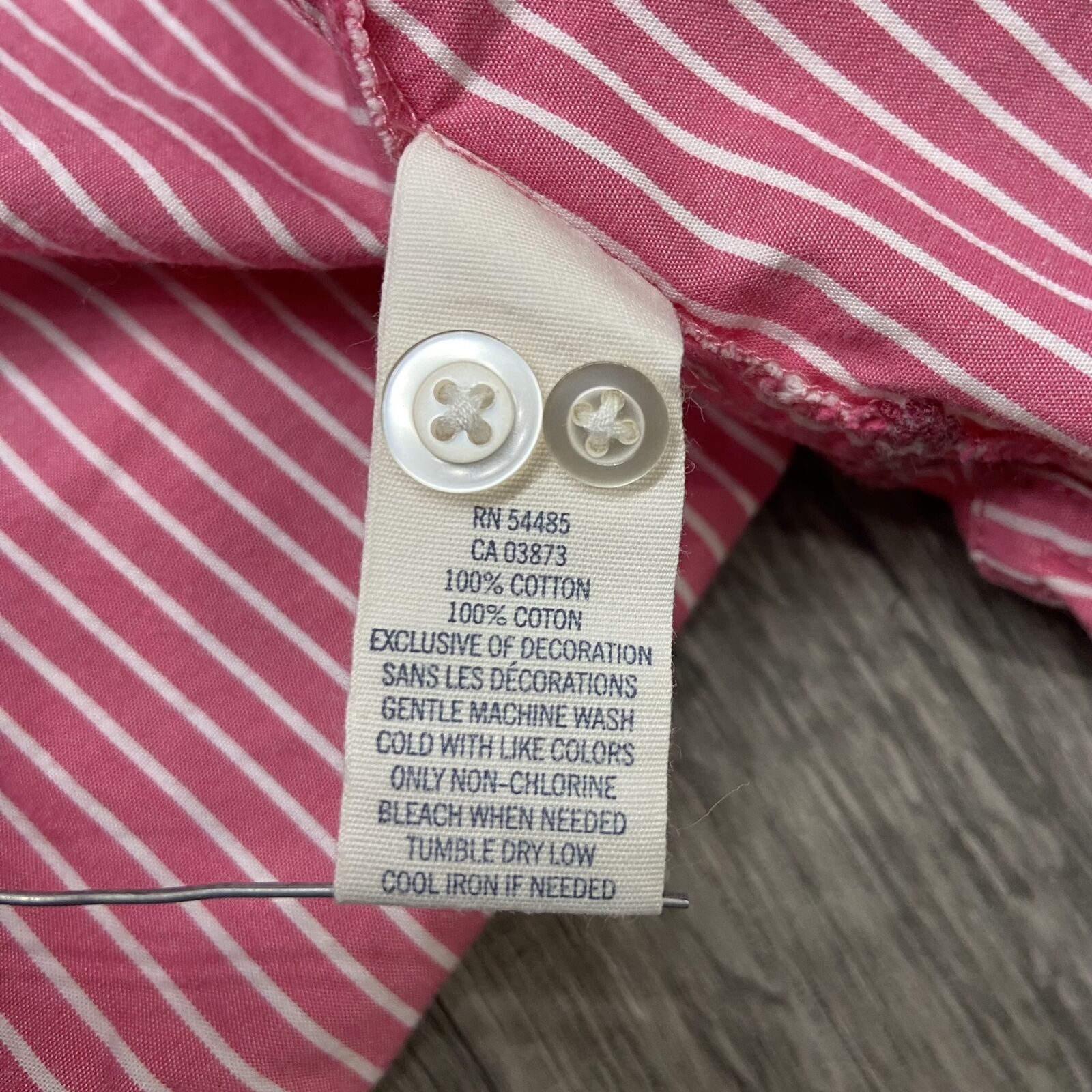 AMERICAN EAGLE Button Down Collared Pink Striped … - image 8