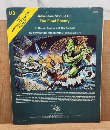 The Final Enemy (Advanced Dungeons Dragons U3) Original 1983 edition TSR 9076 - 第 1/5 張圖片