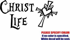Vinyl Decal Sticker - Christ Life with Cross 04 Car Truck Bumper JDM Fun 12"