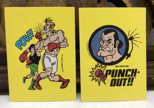 1989 TOPPS NINTENDO MIKE TYSON PUNCH-OUT VIDEO GAME Sticker CARD Lot of 2 #30 #6 - Picture 1 of 2