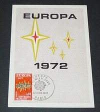 CARTE POSTALE 1er JOUR 22-04 1972 EUROPA CONSEIL DE L'EUROPE PARIS