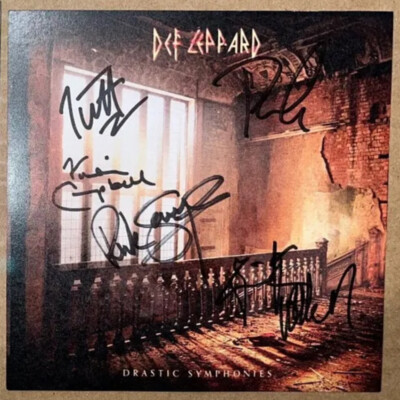 Def Leppard Autographed CD Drastic Symphonies SIGNED Litho Card SEALED