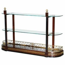 SELTENE MASSANFERTIGUNG VERSACE MAHAGONI & MESSING KONSOLE BÜCHERREGAL VITRINE SIDEBOARD