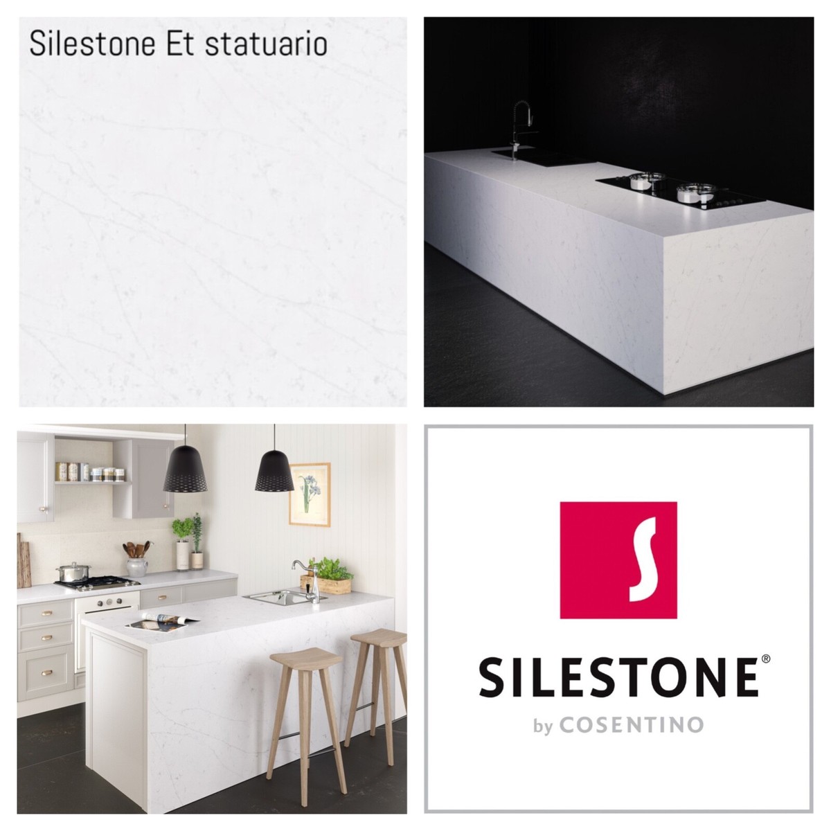 Silestone Et Statuario Top Brand kitchen worktops white soft